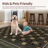 Trendy Shaggy Textured Geometric Elements(Black)