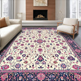 Ultra Soft Area Rug, Non Slip, Stain Resistant, Washable Area Rugs for Living Room, Bedroom, Graceful Earthy Floral Composition(Ivory)