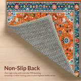 Ultra Soft Area Rug, Non Slip, Stain Resistant, Washable Area Rugs for Living Room, Bedroom, Bright Tiled Rustic Charm(Orange)