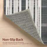 Ultra Soft Area Rug, Non Slip, Stain Resistant, Washable Area Rugs for Living Room, Bedroom, Linear Contrast Striped Carpet Runner with Alternating Bold and Narrow Bands(Gray)