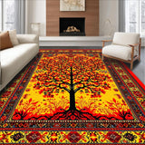 Ultra Soft Area Rug, Non Slip, Stain Resistant, Washable Area Rugs for Living Room, Bedroom, Dynamic Abstract Floral Elements(Red)