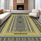 Ultra Soft Area Rug, Non Slip, Stain Resistant, Washable Area Rugs for Living Room, Bedroom, Contemporary Bold Linear Composition(Gold)