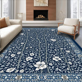 Ultra Soft Area Rug, Non Slip, Stain Resistant, Washable Area Rugs for Living Room, Bedroom, Geometric Botanical Boho for(Blue)