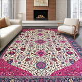 Ultra Soft Area Rug, Non Slip, Stain Resistant, Washable Area Rugs for Living Room, Bedroom, Vibrant Paisley Floral Fusion(White)