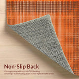 Ultra Soft Area Rug, Non Slip, Stain Resistant, Washable Area Rugs for Living Room, Bedroom, Stylish Cozy Runner Appeal(Orange)