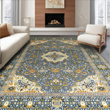 Ultra Soft Area Rug, Non Slip, Stain Resistant, Washable Area Rugs for Living Room, Bedroom, Elegant Floral Patterned Aesthetic(Gray)
