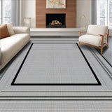 Ultra Soft Area Rug, Non Slip, Stain Resistant, Washable Area Rugs for Living Room, Bedroom, Contemporary Neutral Tiled Art(Gray)