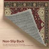 Ultra Soft Area Rug, Non Slip, Stain Resistant, Washable Area Rugs for Living Room, Bedroom, Vintage Runner(Red)