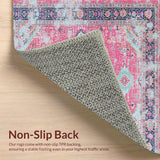 Ultra Soft Area Rug, Non Slip, Stain Resistant, Washable Area Rugs for Living Room, Bedroom, Cozy Warm-Toned Lattice Design(Pink)