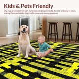 Ultra Soft Area Rug, Non Slip, Stain Resistant, Washable Area Rugs for Living Room, Bedroom, Rustic Warm Animal Print(Yellow)