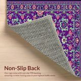 Ultra Soft Area Rug, Non Slip, Stain Resistant, Washable Area Rugs for Living Room, Bedroom, Stylish Vibrant Linear Design(Purple)