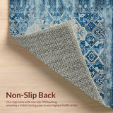 Ultra Soft Area Rug, Non Slip, Stain Resistant, Washable Area Rugs for Living Room, Bedroom, Chic Abstract Diamond Pattern(Blue)