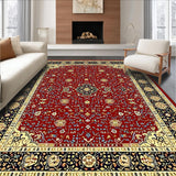 Ultra Soft Area Rug, Non Slip, Stain Resistant, Washable Area Rugs for Living Room, Bedroom, Vibrant Classic Ogee Arrangement(Red)
