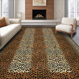 Ultra Soft Area Rug, Non Slip, Stain Resistant, Washable Area Rugs for Living Room, Bedroom, Stylish Minimalist Leopard Concept(Brown)