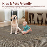 Ultra Soft Area Rug, Non Slip, Stain Resistant, Washable Area Rugs for Living Room, Bedroom, Sophisticated Classic Cow Design(Beige)
