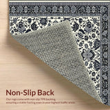 Ultra Soft Area Rug, Non Slip, Stain Resistant, Washable Area Rugs for Living Room, Bedroom, Luxurious Black and Grey Medallion(Beige)