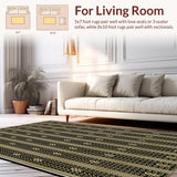 Ultra Soft Area Rug, Non Slip, Stain Resistant, Washable Area Rugs for Living Room, Bedroom, Artistic Ogee Design with Luxe Touch(Gold)