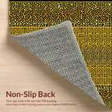 Ultra Soft Area Rug, Non Slip, Stain Resistant, Washable Area Rugs for Living Room, Bedroom, Contemporary Zebra Pattern Fusion(Gold)