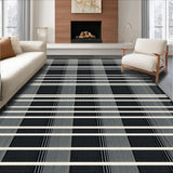 Ultra Soft Area Rug, Non Slip, Stain Resistant, Washable Area Rugs for Living Room, Bedroom, Minimalist Classic Chevron Pattern(Black)