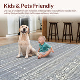 Ultra Soft Area Rug, Non Slip, Stain Resistant, Washable Area Rugs for Living Room, Bedroom, Contemporary Soft Earth Tone Motif(Gray)