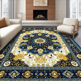 Ultra Soft Area Rug, Non Slip, Stain Resistant, Washable Area Rugs for Living Room, Bedroom, Beige & Brown Patio for RV(Blue)
