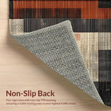 Ultra Soft Area Rug, Non Slip, Stain Resistant, Washable Area Rugs for Living Room, Bedroom, Trendy Neutral Toned Rustic Decor(Orange)