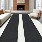 Ultra Soft Area Rug, Non Slip, Stain Resistant, Washable Area Rugs for Living Room, Bedroom, Minimalist Dual-Tone Design Piece(Black)