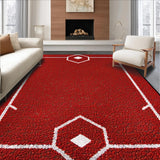 Ultra Soft Area Rug, Non Slip, Stain Resistant, Washable Area Rugs for Living Room, Bedroom, Charming Baseball Patch Decor(Red)