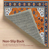 Ultra Soft Area Rug, Non Slip, Stain Resistant, Washable Area Rugs for Living Room, Bedroom, Lively Multi-Color Abstract Motif(Orange)