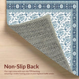 Ultra Soft Area Rug, Non Slip, Stain Resistant, Washable Area Rugs for Living Room, Bedroom, Inviting Pastel Floral Composition(Blue)