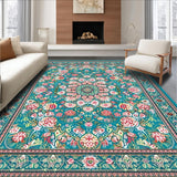 Ultra Soft Area Rug, Non Slip, Stain Resistant, Washable Area Rugs for Living Room, Bedroom, Spiral Stair Treads Covers Pack Stairway Grip(Blue)