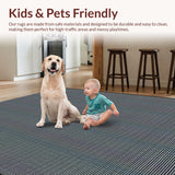 Ultra Soft Area Rug, Non Slip, Stain Resistant, Washable Area Rugs for Living Room, Bedroom, Chic Checkered Minimalist Aesthetic(Gray)