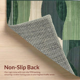 Ultra Soft Area Rug, Non Slip, Stain Resistant, Washable Area Rugs for Living Room, Bedroom, Elevated Entryway with Braided Design and Earthy Tones(Green)