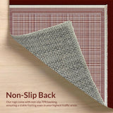 Ultra Soft Area Rug, Non Slip, Stain Resistant, Washable Area Rugs for Living Room, Bedroom, Sophisticated Gray and Brown Tiled Motif(Brown)