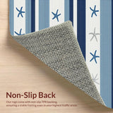 Ultra Soft Area Rug, Non Slip, Stain Resistant, Washable Area Rugs for Living Room, Bedroom, Elegant Blue and Gray Pattern(Blue)