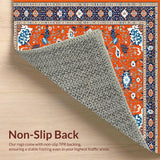 Ultra Soft Area Rug, Non Slip, Stain Resistant, Washable Area Rugs for Living Room, Bedroom, Colorful Cozy Retro Pattern(Orange)