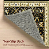 Ultra Soft Area Rug, Non Slip, Stain Resistant, Washable Area Rugs for Living Room, Bedroom, Rustic Tiled Pattern Diversity(Black)