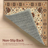 Ultra Soft Area Rug, Non Slip, Stain Resistant, Washable Area Rugs for Living Room, Bedroom, Artisan Round Jute Placemat Rustic Bohemian Design(Ivory)