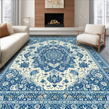 Ultra Soft Area Rug, Non Slip, Stain Resistant, Washable Area Rugs for Living Room, Bedroom, Elegant Transitional Abstract Pattern(Blue)