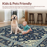Ultra Soft Area Rug, Non Slip, Stain Resistant, Washable Area Rugs for Living Room, Bedroom, Luxurious Abstract Design Element(Blue)