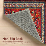 Ultra Soft Area Rug, Non Slip, Stain Resistant, Washable Area Rugs for Living Room, Bedroom, Dynamic Colorful Woven Ensemble(Red)