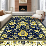 Ultra Soft Area Rug, Non Slip, Stain Resistant, Washable Area Rugs for Living Room, Bedroom, Rustic Tiled Patterned Delight(Blue)
