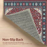 Ultra Soft Area Rug, Non Slip, Stain Resistant, Washable Area Rugs for Living Room, Bedroom, Sophisticated Diamond Lattice Style(Red)
