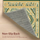 Ultra Soft Area Rug, Non Slip, Stain Resistant, Washable Area Rugs for Living Room, Bedroom, Printed Area Ultra Tribal Design Non Slip(Gold)