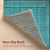 Ultra Soft Area Rug, Non Slip, Stain Resistant, Washable Area Rugs for Living Room, Bedroom, Rustic Striped Coastal Aesthetic(Blue)