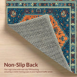 Ultra Soft Area Rug, Non Slip, Stain Resistant, Washable Area Rugs for Living Room, Bedroom, Vintage Boho Sky Home Office Non-Shedding Carpet(Blue)