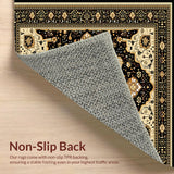 Ultra Soft Area Rug, Non Slip, Stain Resistant, Washable Area Rugs for Living Room, Bedroom, Cotton Blend Woven(Black)