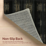 Ultra Soft Area Rug, Non Slip, Stain Resistant, Washable Area Rugs for Living Room, Bedroom, Stylish Eclectic Pattern Fusion(Gold)