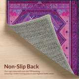 Ultra Soft Area Rug, Non Slip, Stain Resistant, Washable Area Rugs for Living Room, Bedroom, Striking Layered Symmetrical Design(Purple)