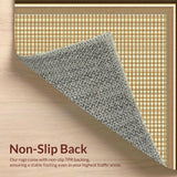 Ultra Soft Area Rug, Non Slip, Stain Resistant, Washable Area Rugs for Living Room, Bedroom, Sleek Minimalist Herringbone Style(Beige)